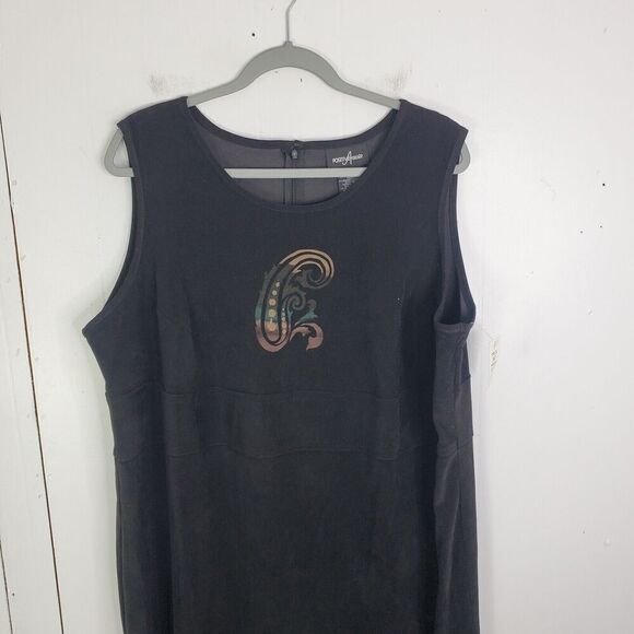 Vintage 90s Maxi Dress Womens 18 Sleeveless Split Hem Boho Hippie Phoebe Grunge - Picture 4 of 11